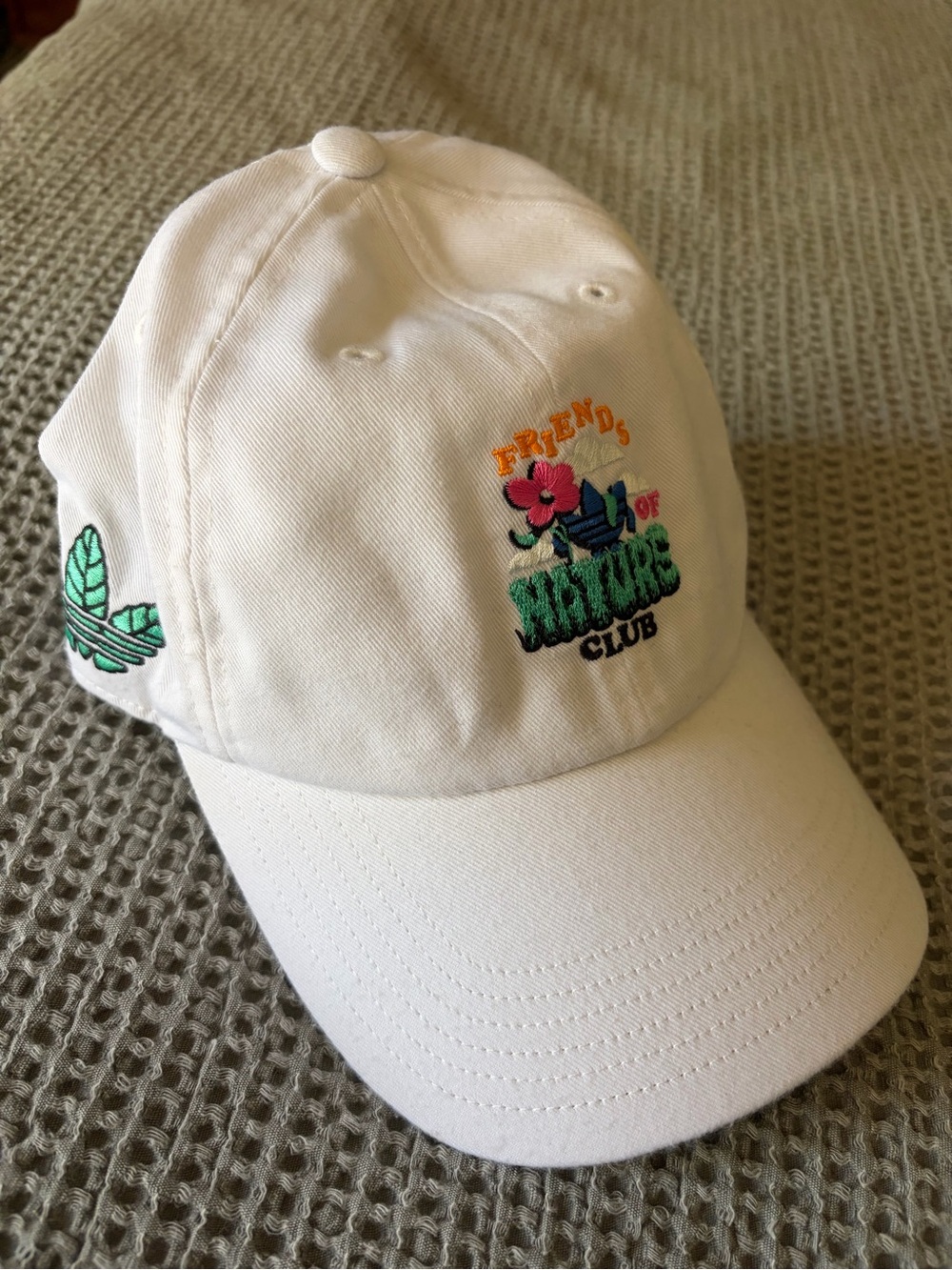 Adidas white Embroidered 'Friends of Nature Club' Baseball Cap